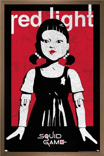 Netflix Squid Game - Red Light Wall Poster, 14.725" x 22.375", Framed