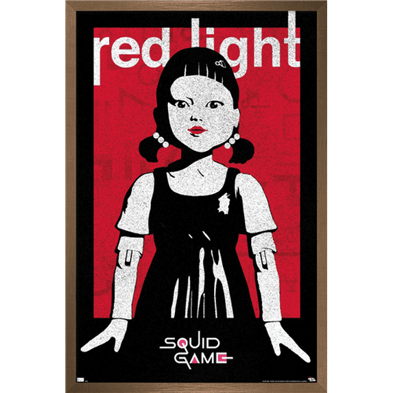 Netflix Squid Game - Red Light Wall Poster, 14.725" x 22.375", Framed