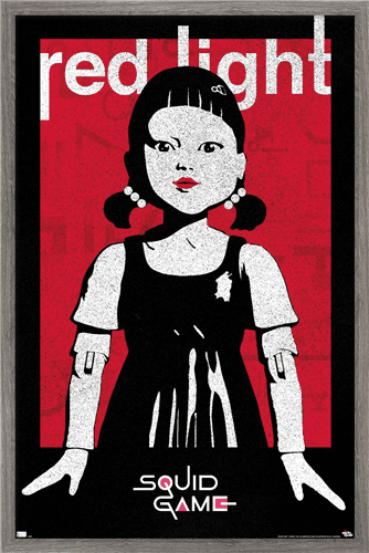 Netflix Squid Game - Red Light Wall Poster, 22.375" x 34", Framed