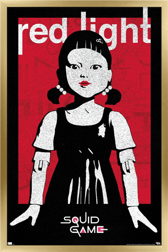 Netflix Squid Game - Red Light Wall Poster, 22.375" x 34", Framed