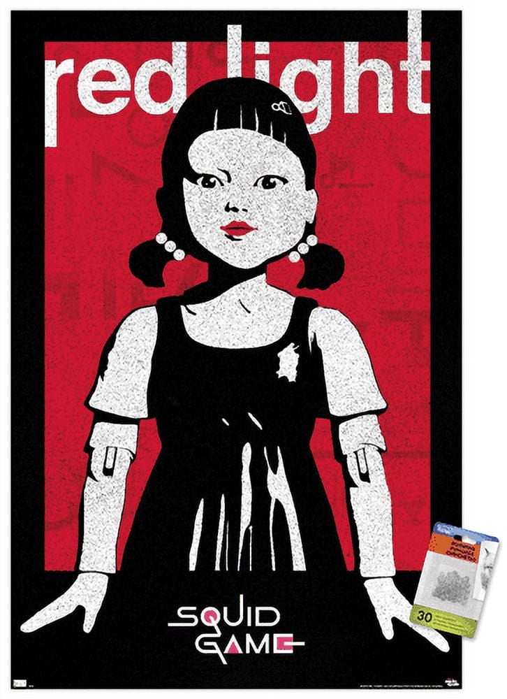 Netflix Squid Game - Red Light Wall Poster with Pushpins, 22.375" x 34"