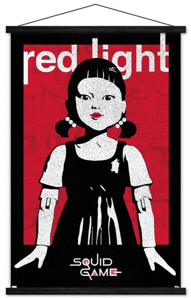 Netflix Squid Game - Red Light Wall Poster with Wooden Magnetic Frame, 22.375" x 34"