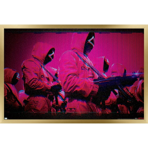 Netflix Squid Game: Season 2 - Red Guards Wall Poster, 22.375" x 34" Framed