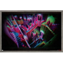 Netflix Squid Game: Season 2 - Stairs Glitch Wall Poster, 22.375" x 34" Framed