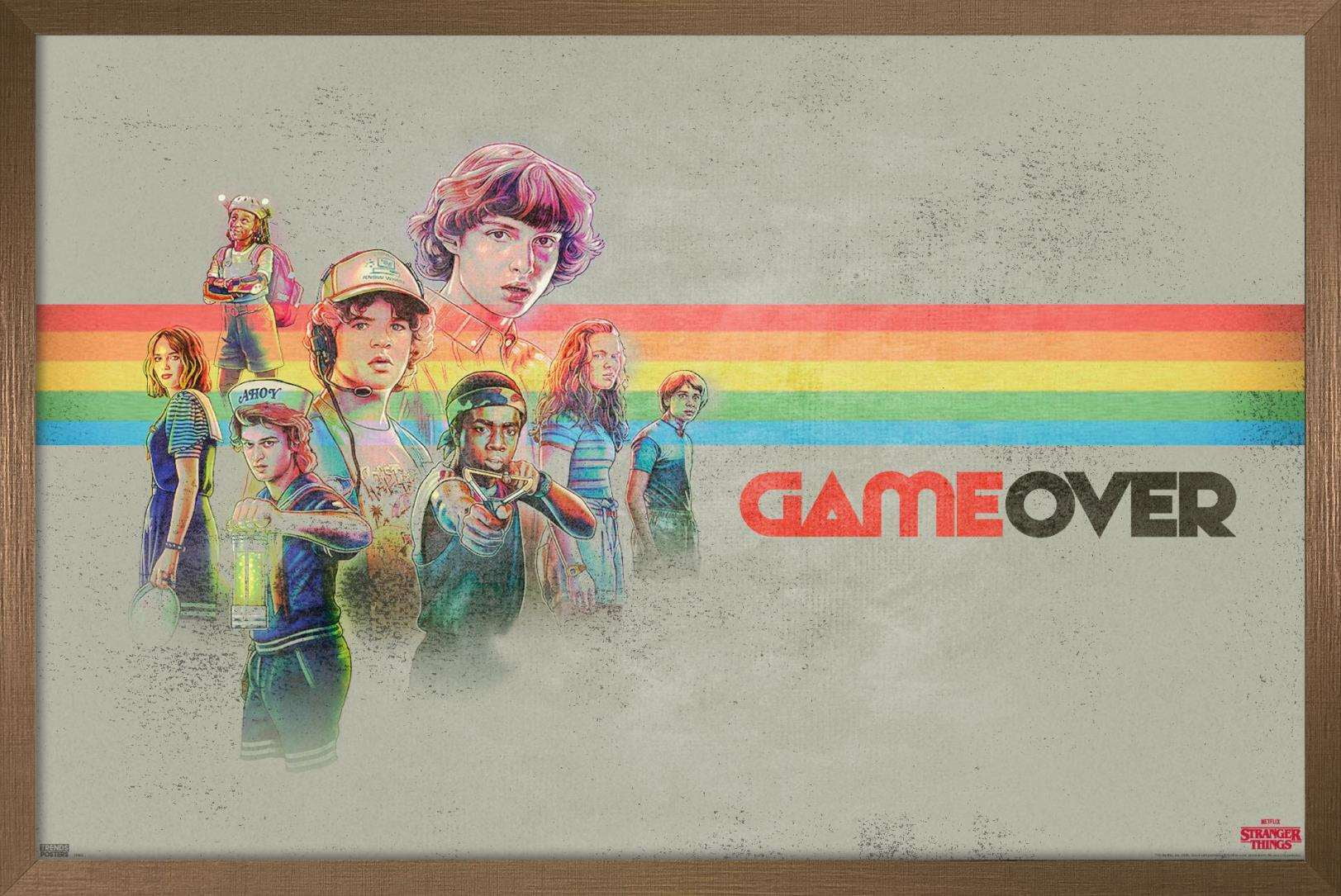 Netflix Stranger Things 3 - Game Over Wall Poster, 22.375" x 34", Framed