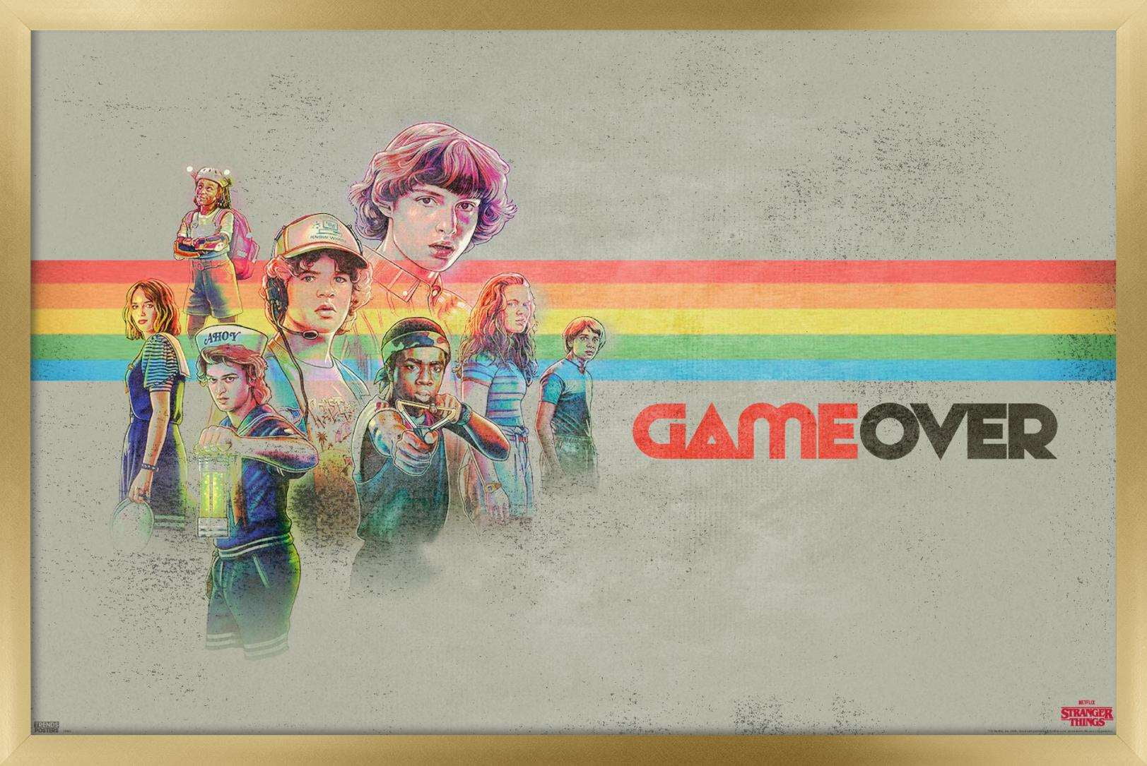 Netflix Stranger Things 3 - Game Over Wall Poster, 22.375" x 34", Framed