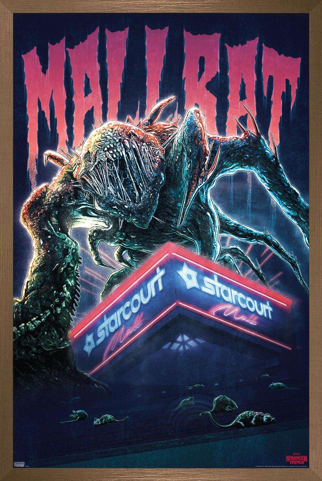 Netflix Stranger Things 3 - Mallrat Wall Poster, 22.375" x 34", Framed