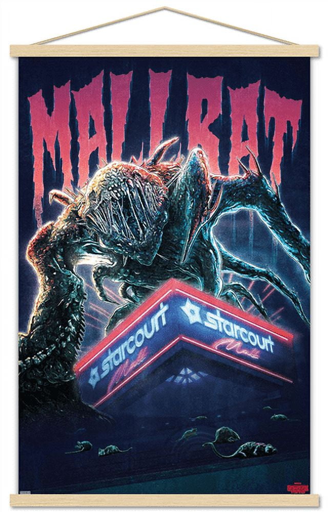 Netflix Stranger Things 3 - Mallrat Wall Poster with Wooden Magnetic Frame, 22.375" x 34"