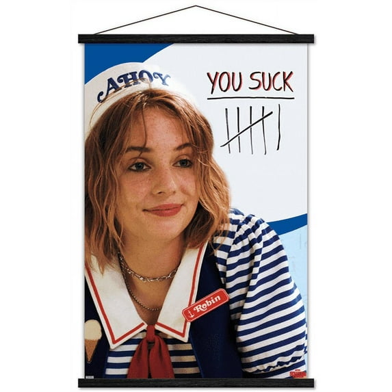 Netflix Stranger Things 3 - You Suck Wall Poster with Wooden Magnetic Frame, 22.375" x 34"