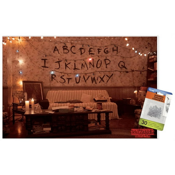Netflix Stranger Things - Alphabet Wall Poster with Push Pins, 14.725" x 22.375"