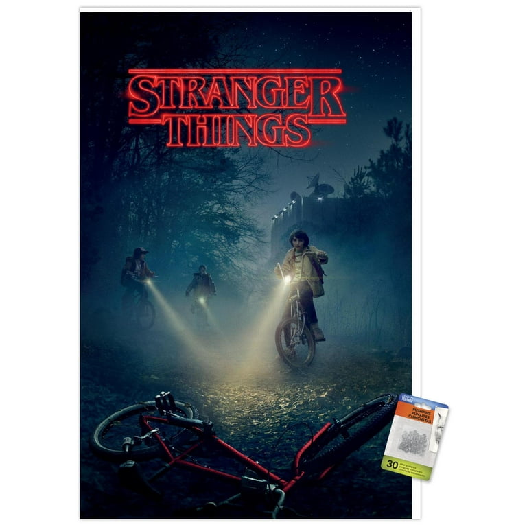 Netflix Stranger Things - Bikes Wall Poster with Push Pins, 22.375