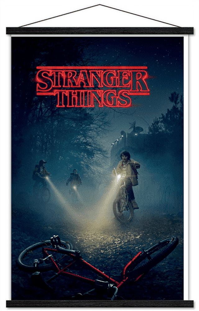Netflix Stranger Things - Bikes Wall Poster with Wooden Magnetic