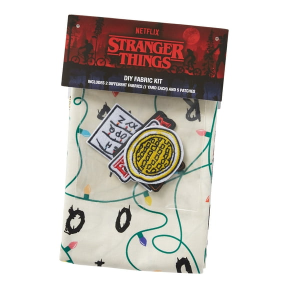Netflix Stranger Things Cotton Fabric & Patch Diy Kit, 5 Patches And 2 Yards Of Fabric