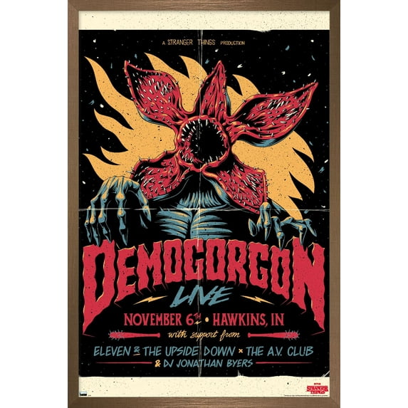 Netflix Stranger Things - Demogorgon Live Wall Poster, 14.725" x 22.375", Framed