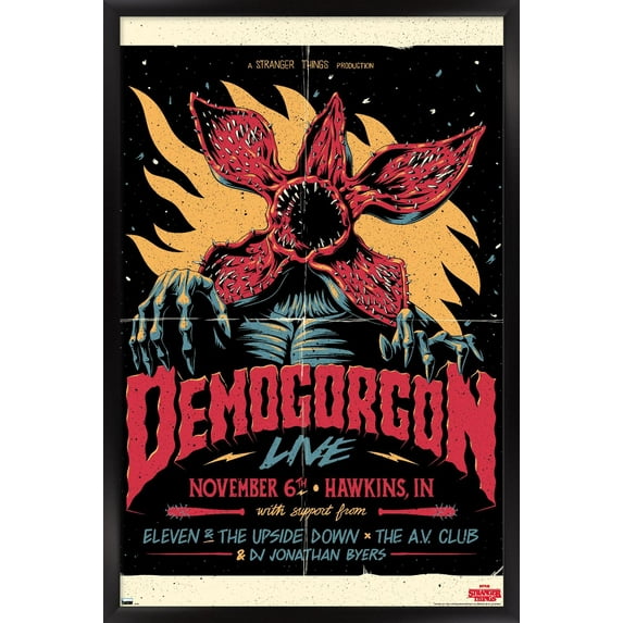Netflix Stranger Things - Demogorgon Live Wall Poster, 22.375" x 34", Framed