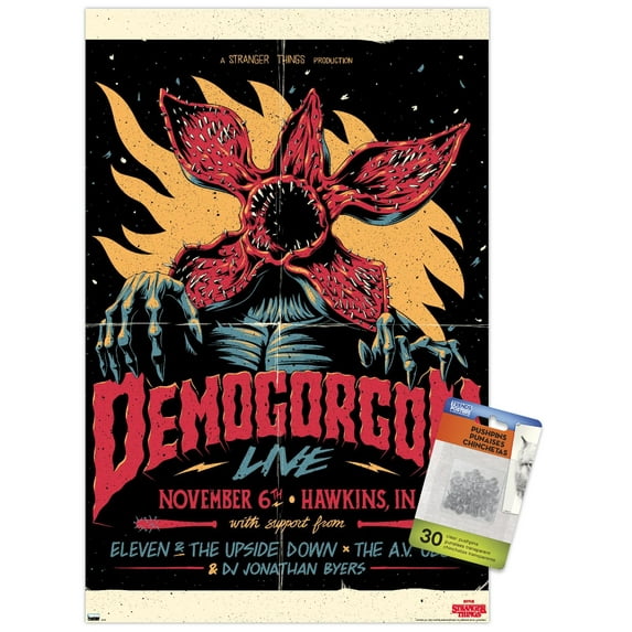 Netflix Stranger Things - Demogorgon Live Wall Poster with Pushpins, 14.725" x 22.375"