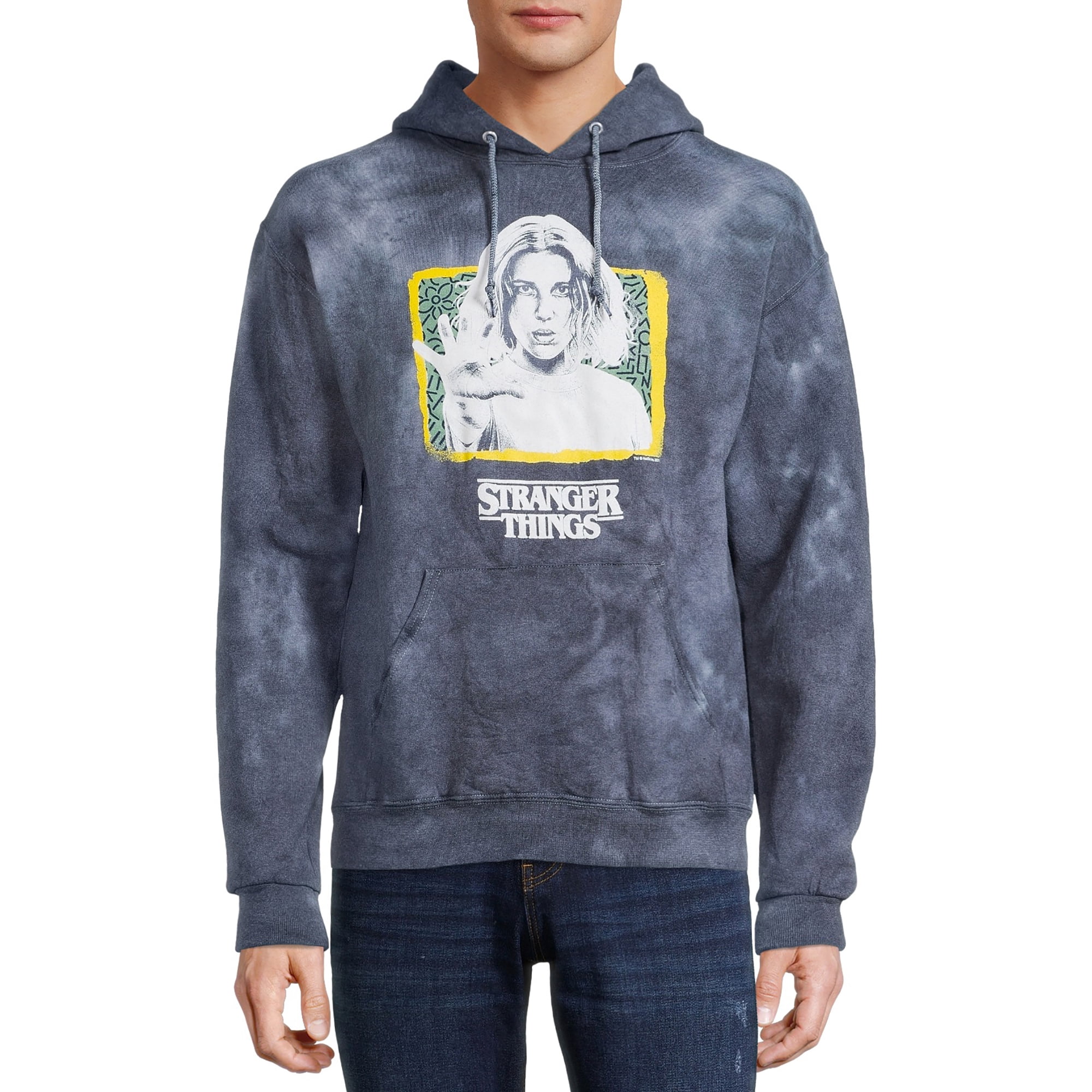 Netflix Stranger Things Eleven Reach Men's u0026 Big Men's Tie Dye Hoodie  Sweatshirt, Men's Stranger Things Hoodies - Walmart.com