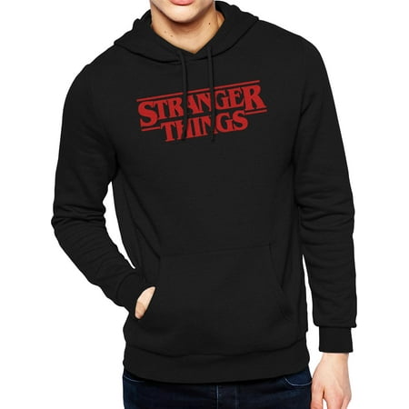 Netflix Stranger Things Men's Logo Long Sleeve Graphic Hoodie Sweatshirt with Pocket