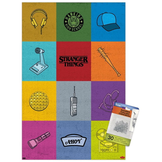 Netflix Stranger Things - Minimalist Icons Wall Poster with Push Pins ...