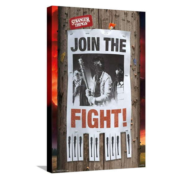 Netflix Stranger Things: Season 2 - The Fight Canvas Wall Poster, 14.725" x 22.375"