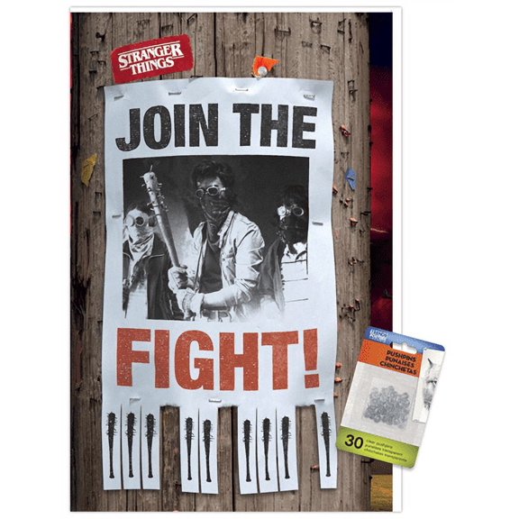 Netflix Stranger Things: Season 2 - The Fight Wall Poster with Push Pins, 14.725" x 22.375"