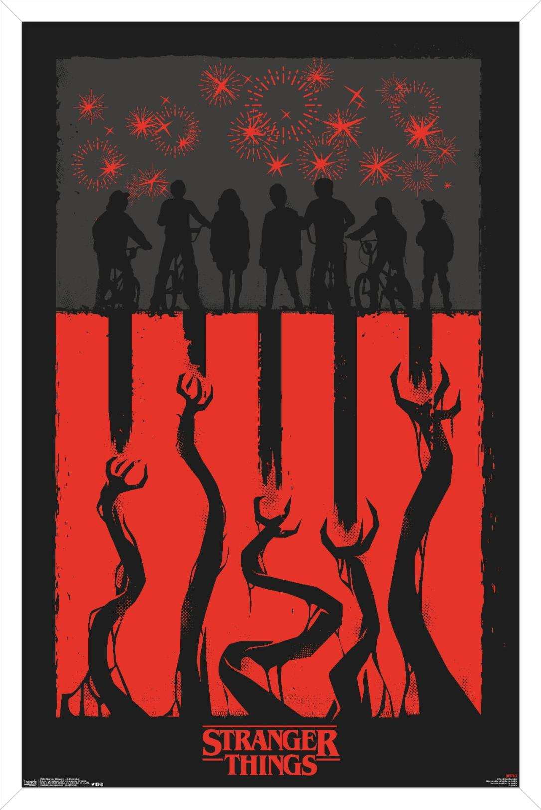 Netflix Stranger Things: Season 3 - 4Th Illustration Wall Poster, 14.725" x 22.375", Framed