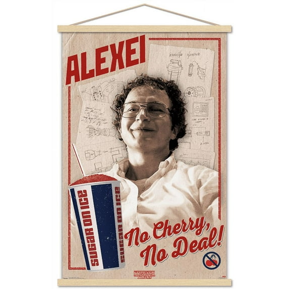 Netflix Stranger Things: Season 3 - Alexei Wall Poster with Wooden Magnetic Frame, 22.375" x 34"