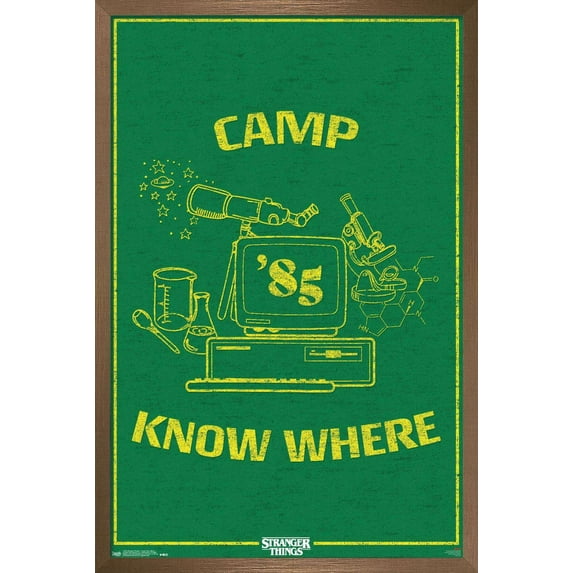 Netflix Stranger Things: Season 3 - Camp Know Where Wall Poster, 22.375" x 34", Framed
