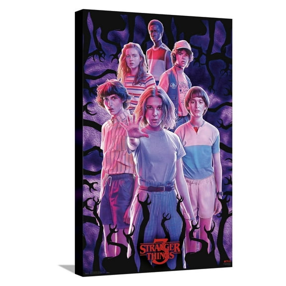 Netflix Stranger Things: Season 3 - Group Canvas Wall Poster, 14.725" x 22.375"