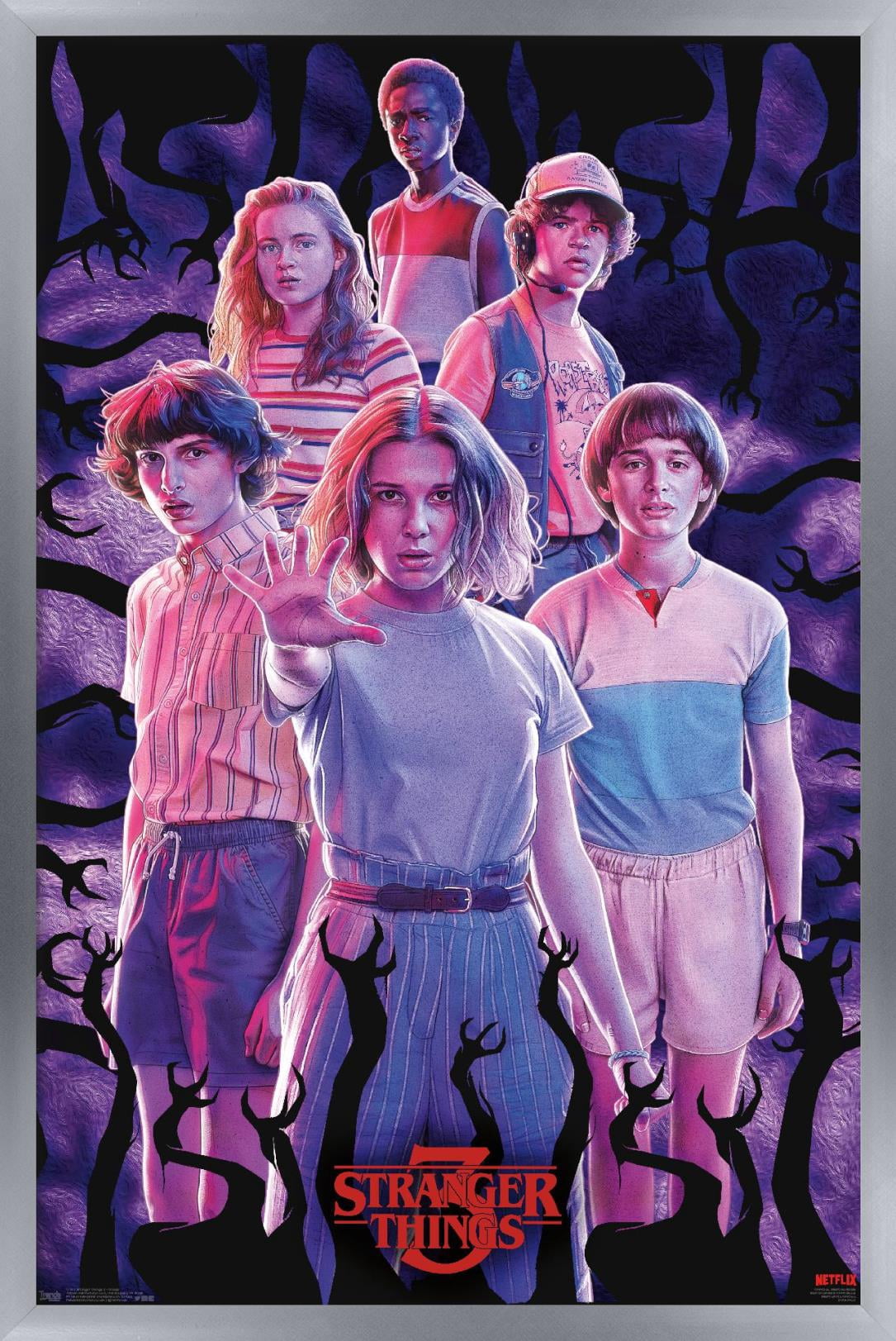 Netflix Stranger Things: Season 3 - Group Wall Poster, 14.725" x 22.375", Framed