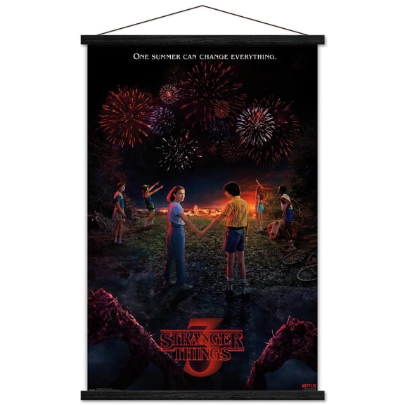 Netflix Stranger Things: Season 3 (2019) - Key Art Wall Poster with Magnetic Frame, 22.375" x 34"