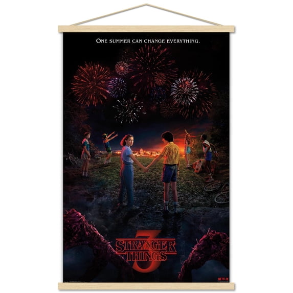 Netflix Stranger Things: Season 3 (2019) - Key Art Wall Poster with Magnetic Frame, 22.375" x 34"