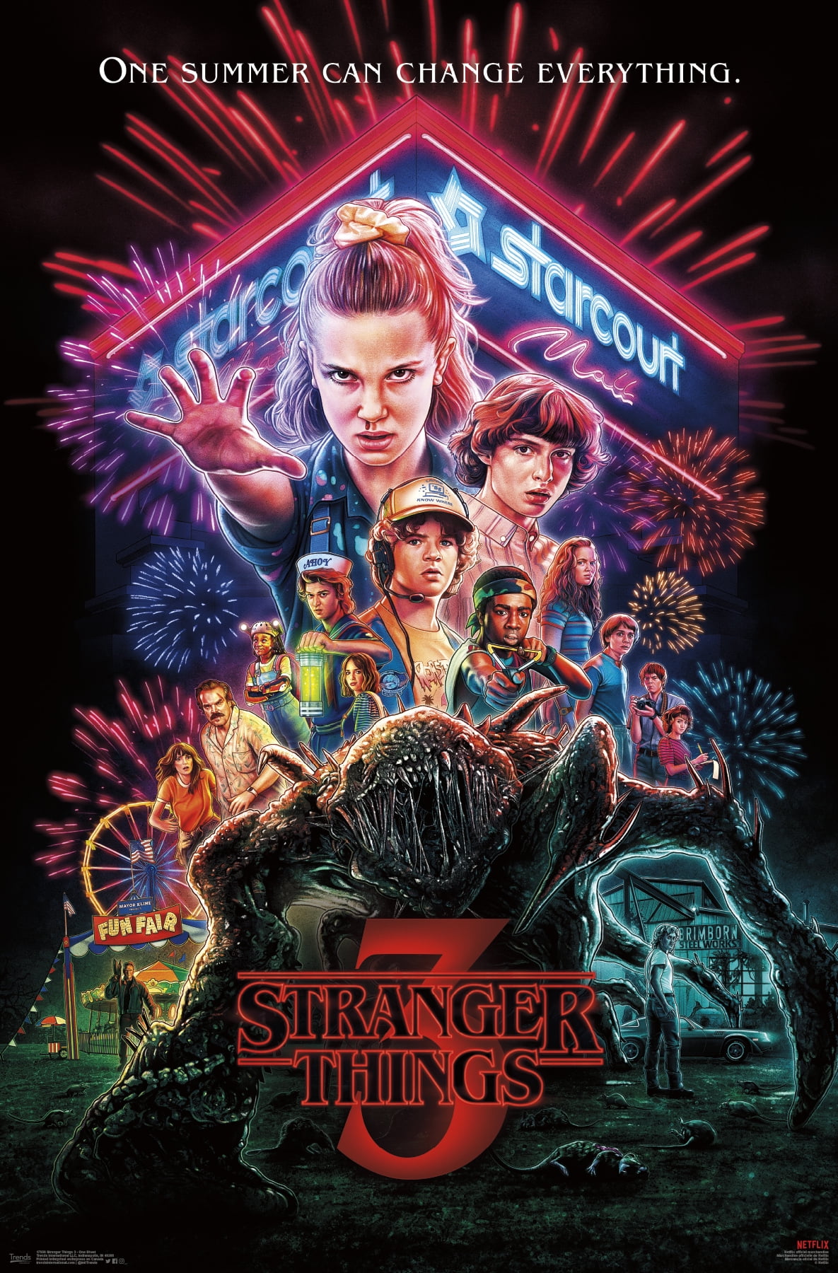 Netflix Stranger Things: Season 3 - One Sheet Wall Poster, 22.375