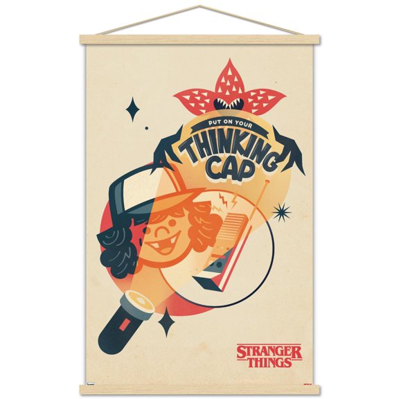 Netflix Stranger Things: Season 4 - Animated Thinking Cap Wall Poster with Magnetic Frame, 22.375" x 34"