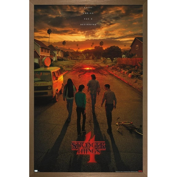 Netflix Stranger Things: Season 4 - California Teaser One Sheet Wall Poster, 14.725" x 22.375" Framed