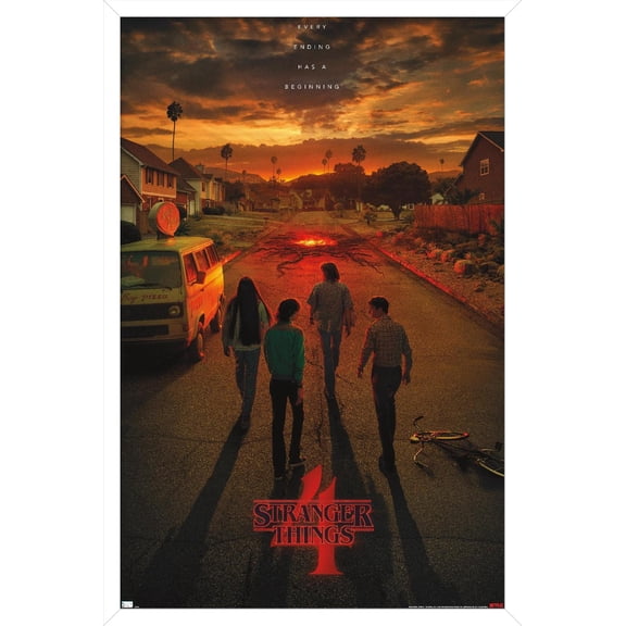 Netflix Stranger Things: Season 4 - California Teaser One Sheet Wall Poster, 22.375" x 34" Framed