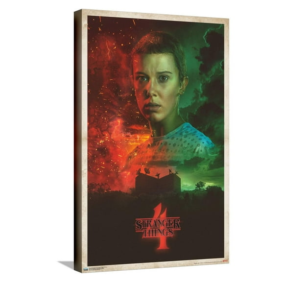 Netflix Stranger Things: Season 4 - Eleven One Sheet Canvas Wall Poster, 14.725" x 22.375"