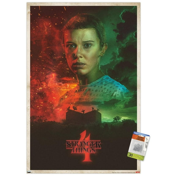 Netflix Stranger Things: Season 4 - Eleven One Sheet Wall Poster with Pushpins, 22.375" x 34"