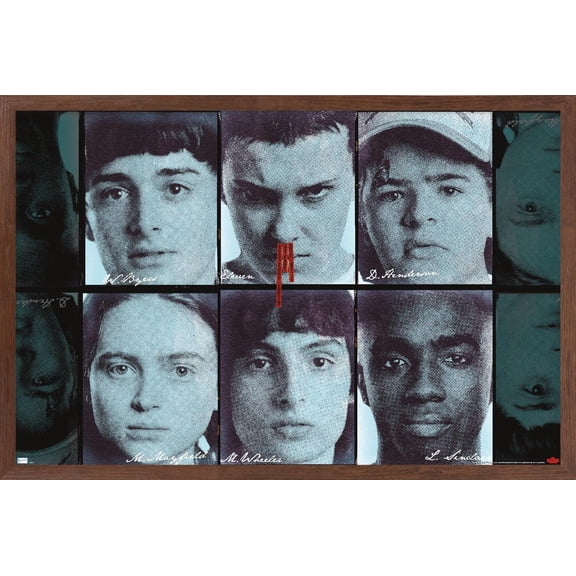 Netflix Stranger Things: Season 4 - Group Faces Wall Poster, 14.725" x 22.375" Framed