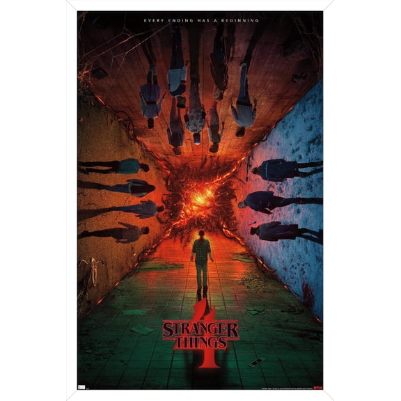 Netflix Stranger Things: Season 4 - Group Teaser 24.25" x 35.75" Framed Poster, by Trends International