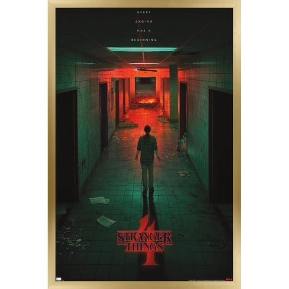 Netflix Stranger Things: Season 4 - Hawkins Lab Teaser One Sheet Wall Poster, 22.375" x 34" Framed