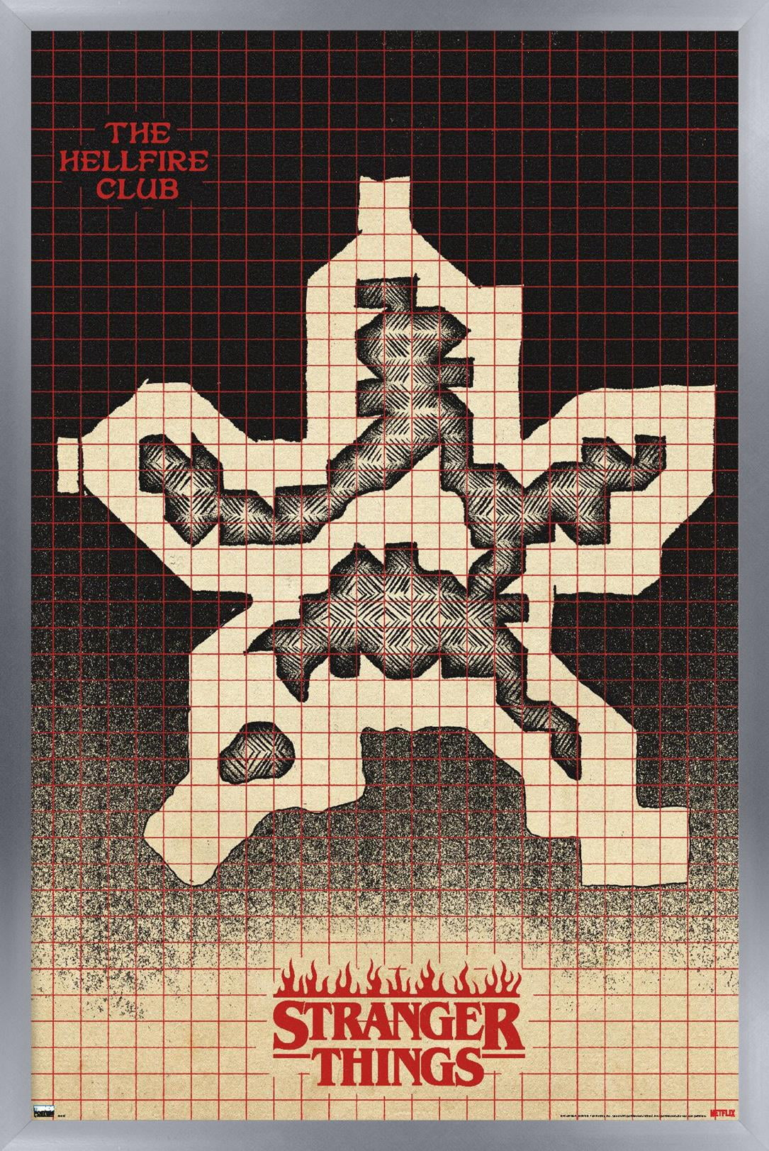 Netflix Stranger Things: Season 4 - Hellfire Club Map Wall Poster, 22.375" x 34" Framed