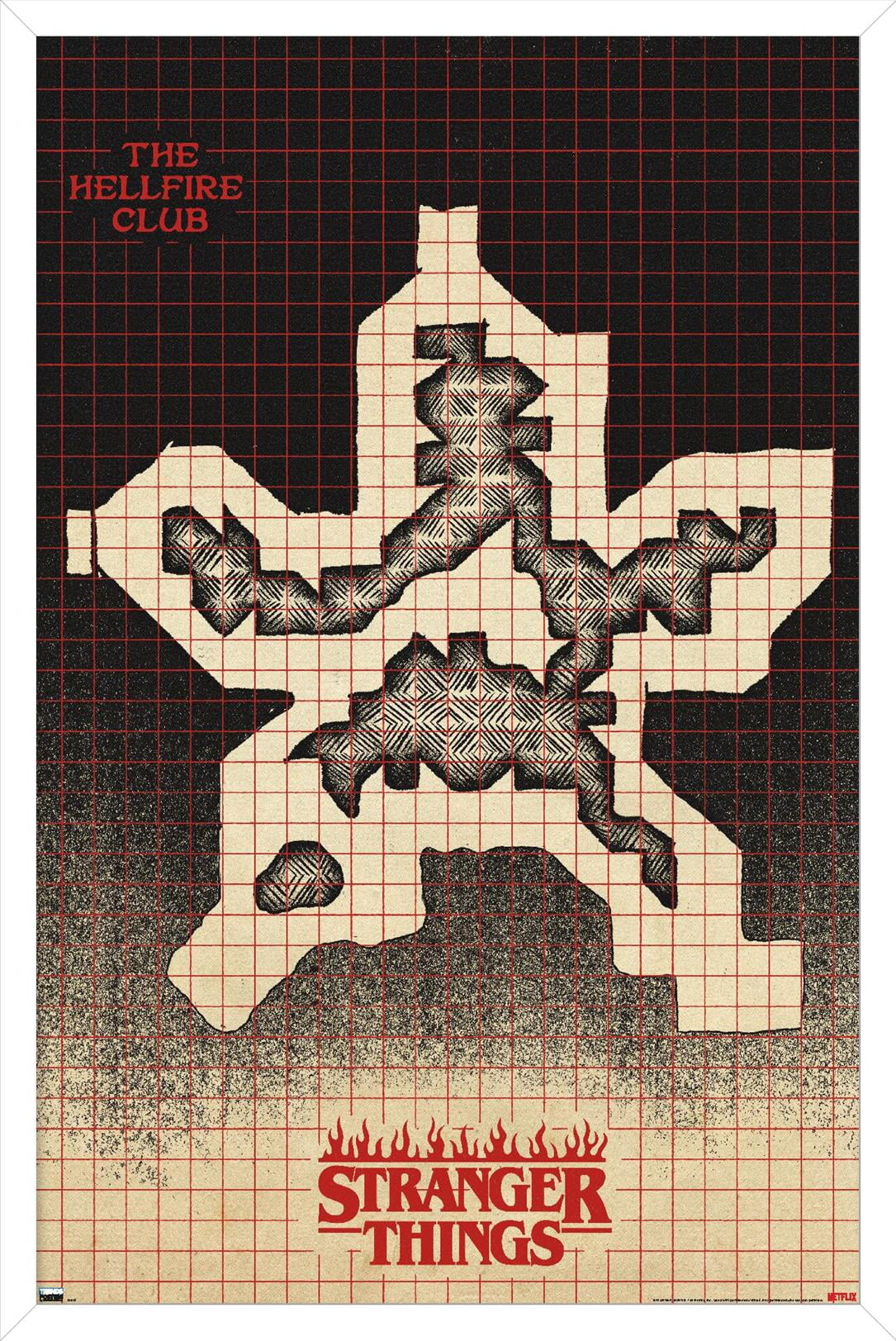 Netflix Stranger Things: Season 4 - Hellfire Club Map Wall Poster, 22.375" x 34" Framed