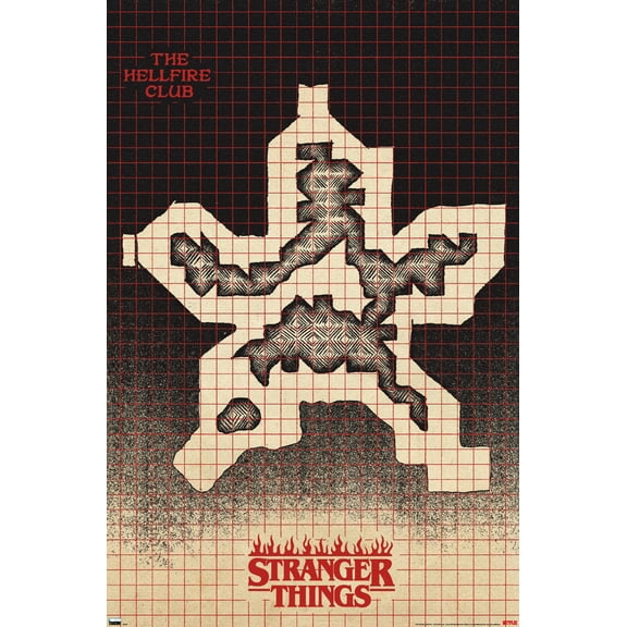 Netflix Stranger Things: Season 4 - Hellfire Club Map Wall Poster, 22.375" x 34"