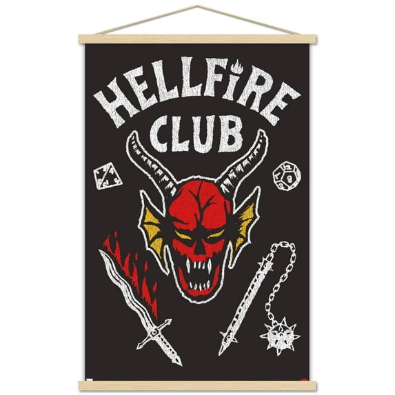 Netflix Stranger Things: Season 4 - Hellfire Club Wall Poster with Magnetic Frame, 22.375" x 34"