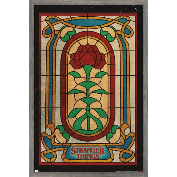 Netflix Stranger Things: Season 4 - Stained Glass Wall Poster, 14.725" x 22.375" Framed