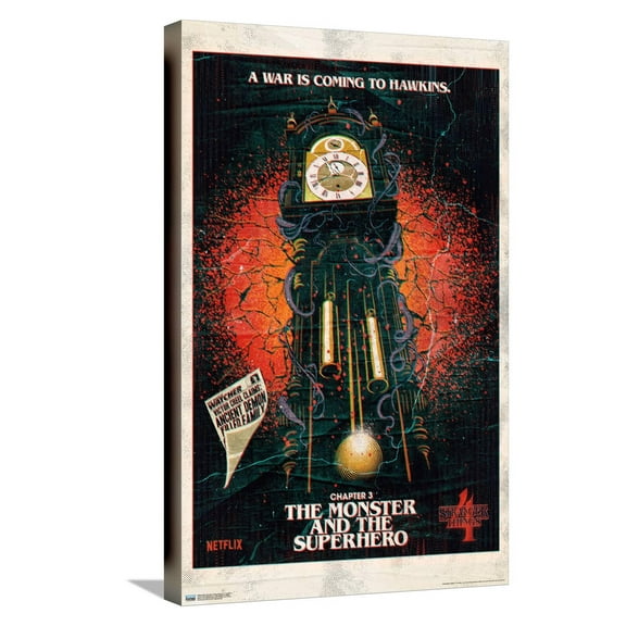 Netflix Stranger Things: Season 4 - The Clock Canvas Wall Poster, 14.725" x 22.375"