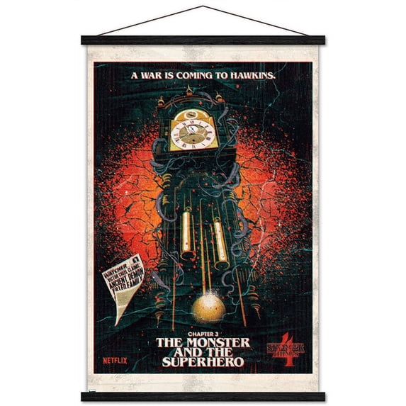 Netflix Stranger Things: Season 4 - The Clock Wall Poster with Magnetic Frame, 22.375" x 34"