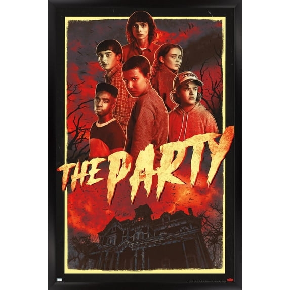Netflix Stranger Things: Season 4 - The Party Wall Poster, 14.725" x 22.375" Framed