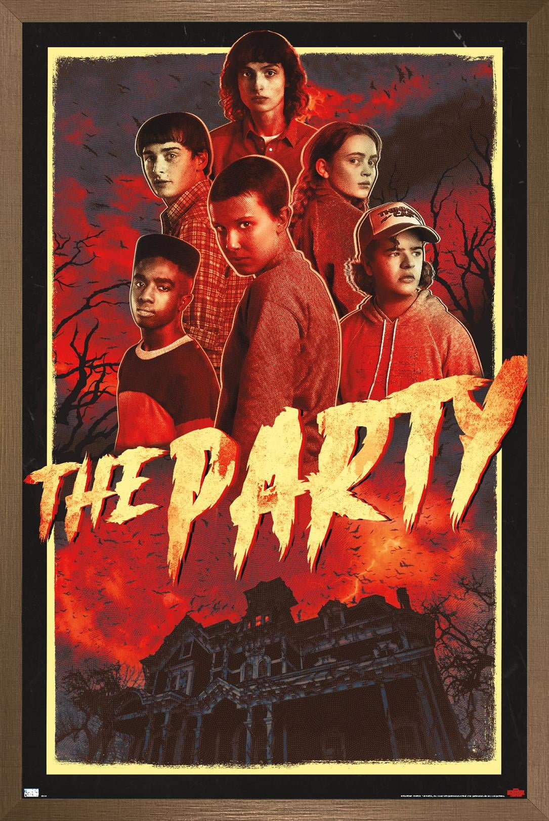 Netflix Stranger Things: Season 4 - The Party Wall Poster, 14.725" x 22.375" Framed